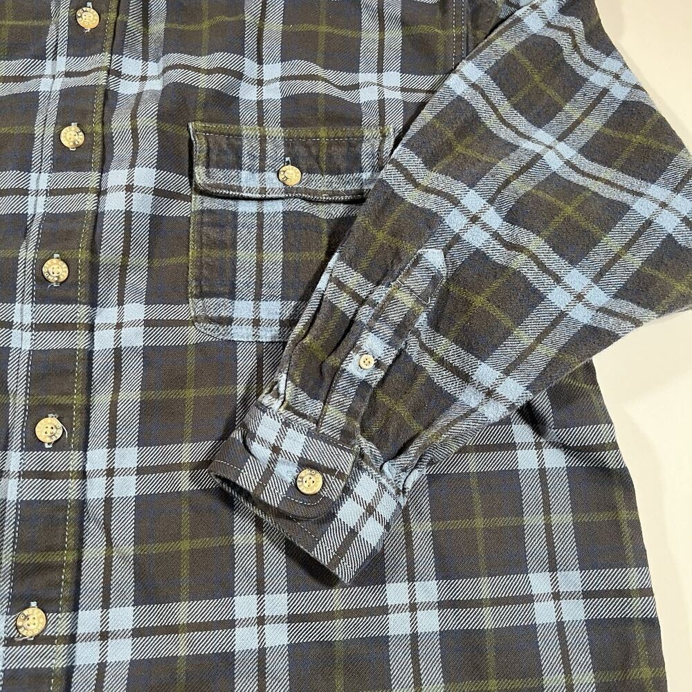 Moose Creek Blue Tartan Plaid Heavyweight Cotton Button Up Flannel Men’s XXL - Picture 5 of 10